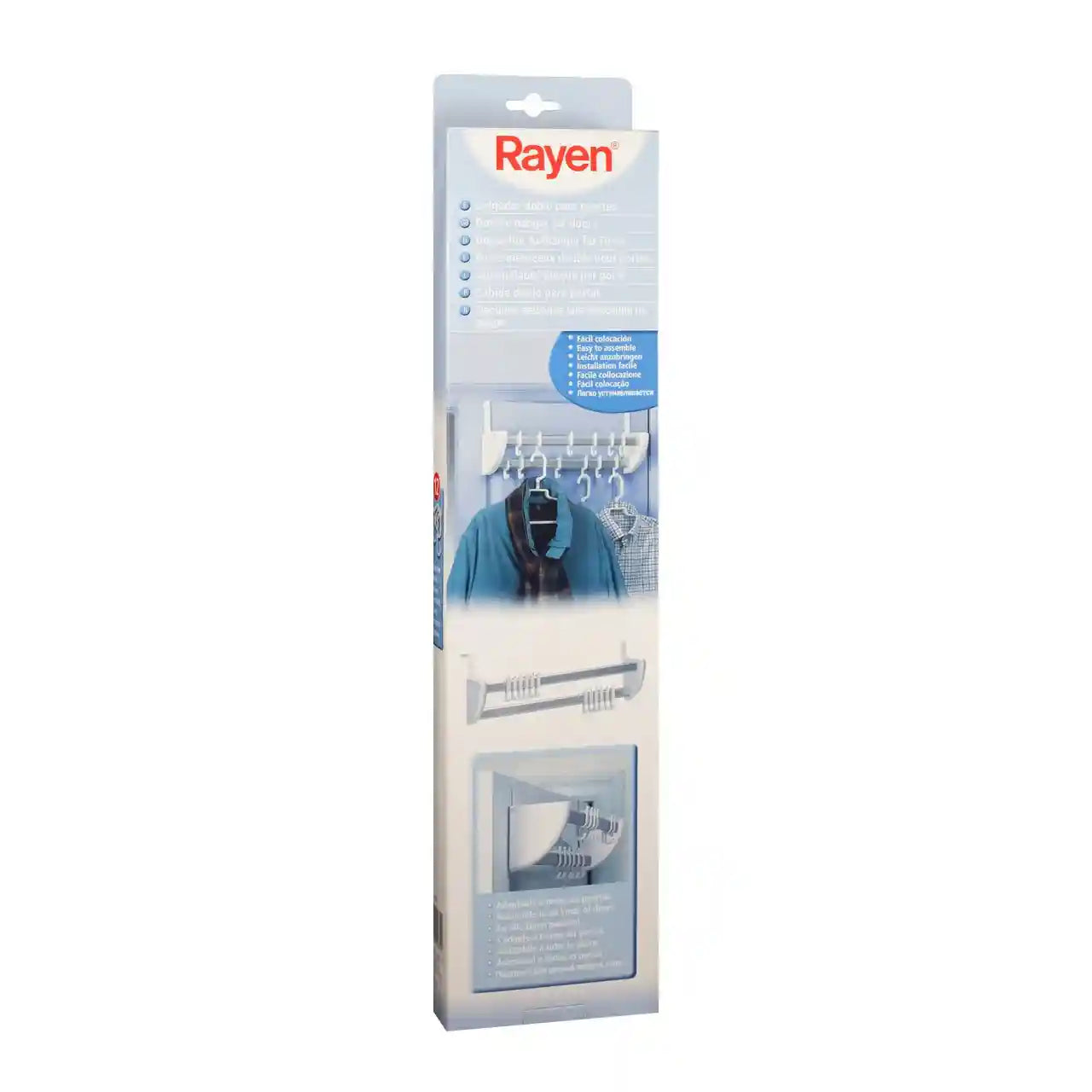 Rayen Double Hanger for all Doors, Easy to Assemble, White