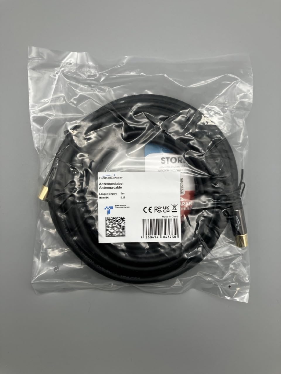 KabelDirekt – 5m 75 Ohm HDTV aerial cable, 90° angled coaxial male connector > straight coaxial female connector, coaxial cable for TV, HDTV, radio, DVB-T2, DVB-C, DVB-S (angled connector)