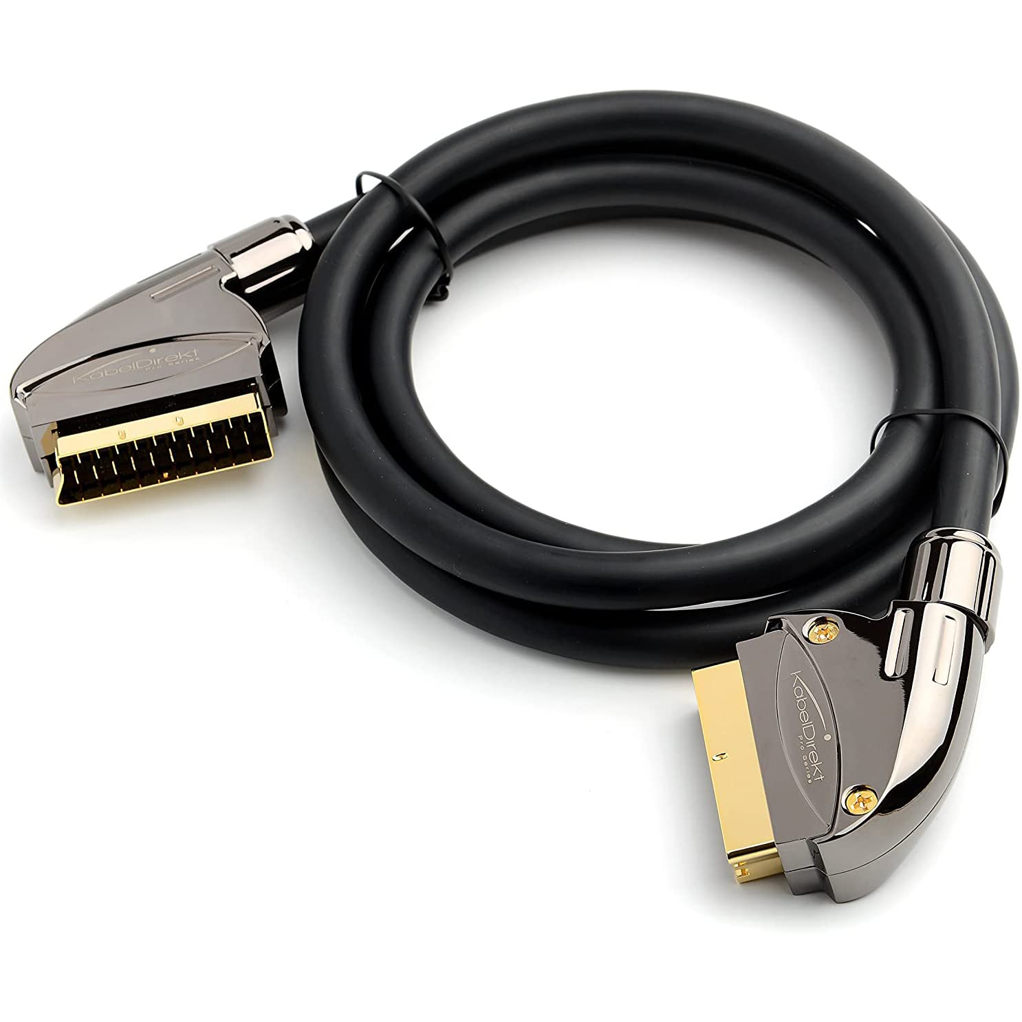 KabelDirekt – 3m SCART cable (21-pin, multiple shieldings, precision connector, full HD) PRO Series