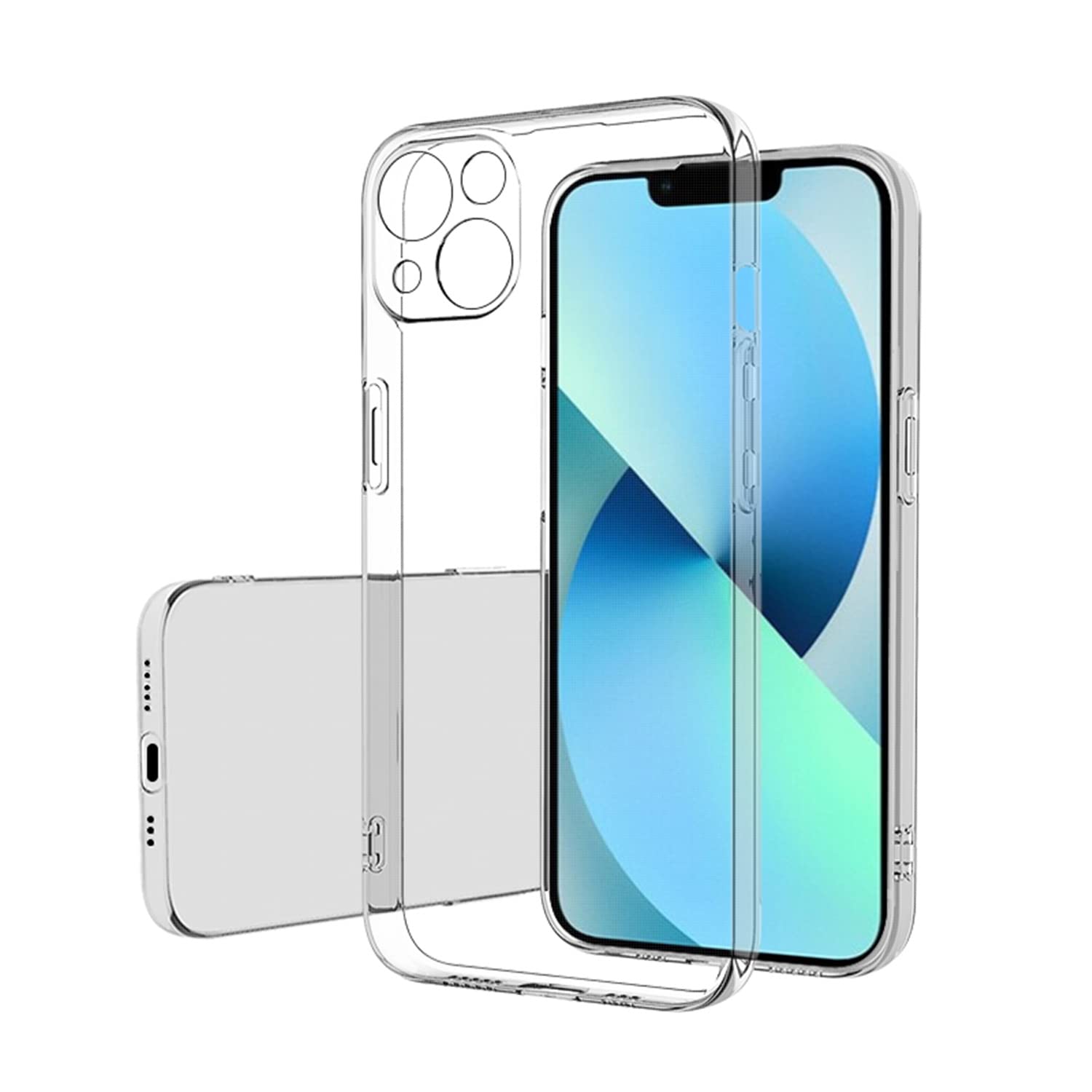 طاء من AJEZDONG لهاتف iPhone 13 باللون الشفاف مصمم لتوفير حماية موثوقة مع الحفاظ على المظهر الأصلي للهاتف. مصنوع من مادة شفافة عالية الجودة