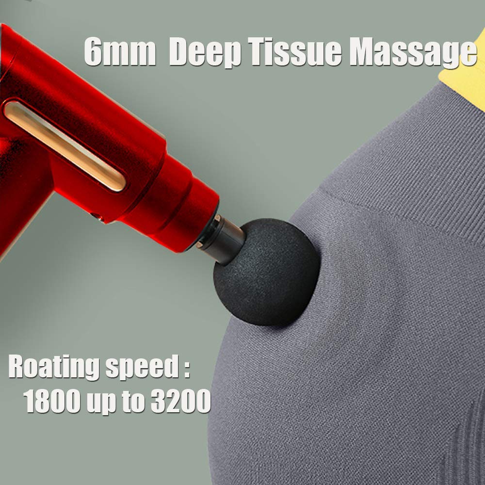 PPW Mini Massage Gun Deep Tissue Massage Gun,USB Recharge,4 Massage Heads,Travel Home Handheld Electric Massagers for Body Muscle Relax 6 Modes