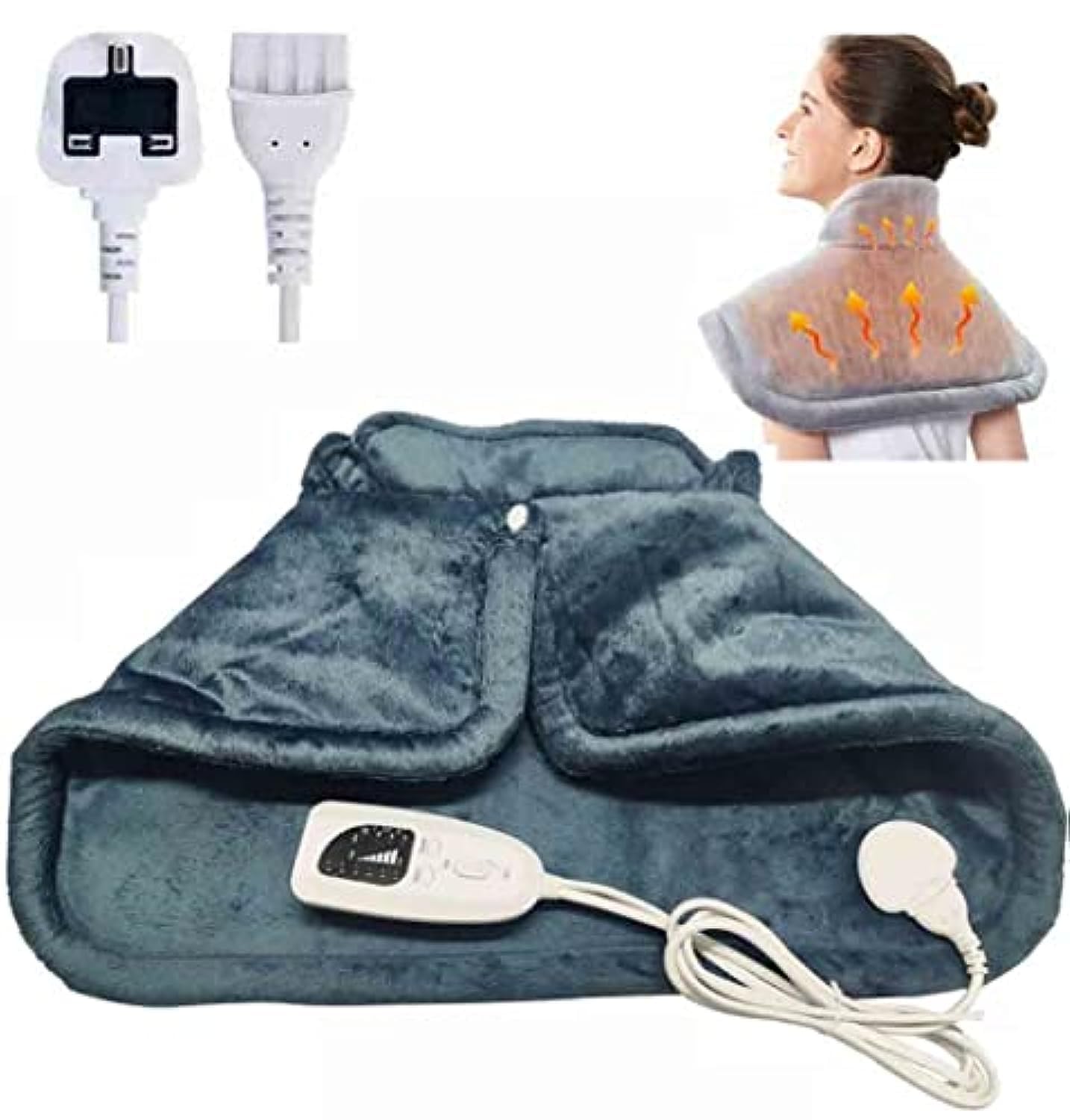 BEONE Heating Pad for Pain Relief of Back Neck and Shoulder, BEONE 42x58cm Large Heat Pad with 6 Electric Temperature Options, 4 Temperature Settings, Auto Shut Off, Dark Gray (Model 1)
