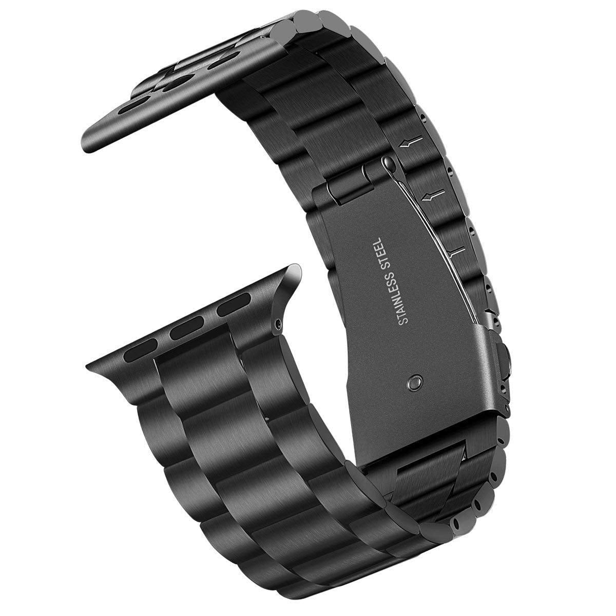 Generic Compatible with Apple Watch Band 38mm, Version Solid Stainless Steel Metal Apple Watch Strap Business Replacement iWatch Strap for Apple Watch Series 1/2/3, Unisex