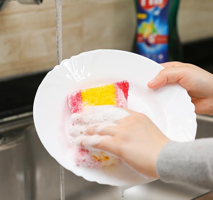 أسفنجة مطبخ متعددة الاستخدامات – تنظيف قوي ولطيف على الأواني