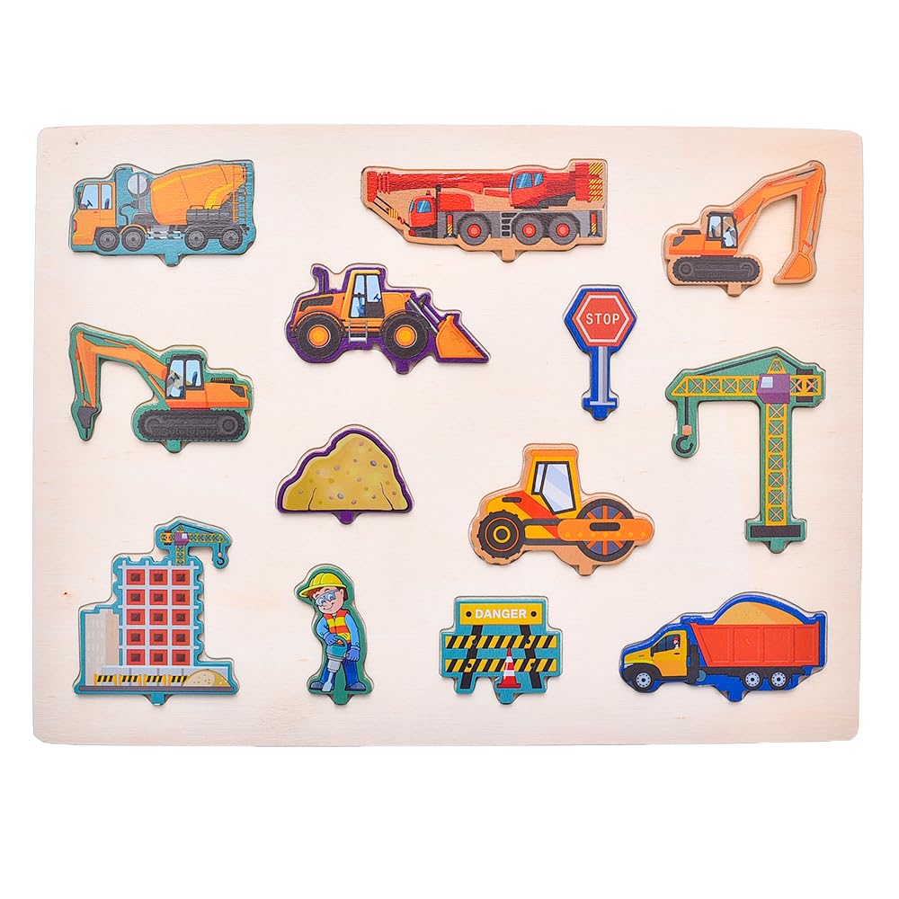 Generic  Rectangular Wooden Puzzle Board ,13 pieces, Made from durable, child-safe wood - Safqqa