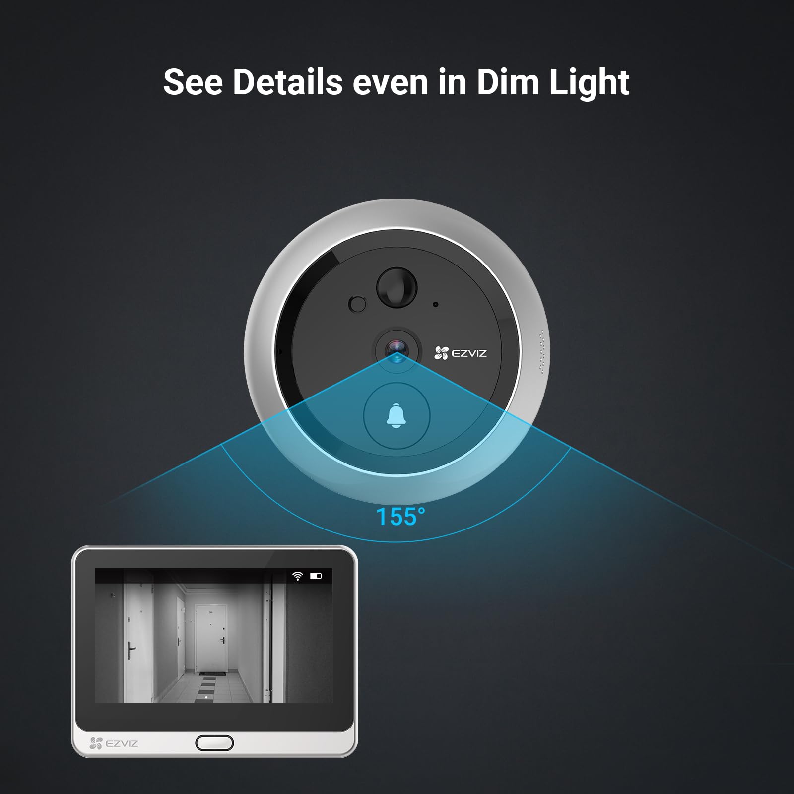 EZVIZ DP2C 1080p Video Door Viewer Peephole Camera with 4.3