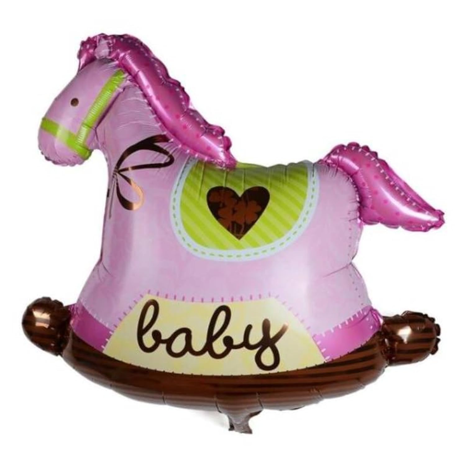 بالونات فويل كبيرة على شكل حصان عليها كلمة بيبي يمكن ملؤها بالهواء أو الهيليوم تتضمن ماصة مصنوعة خصيصا لحفلات استقبال المولود - متعددة الألوان