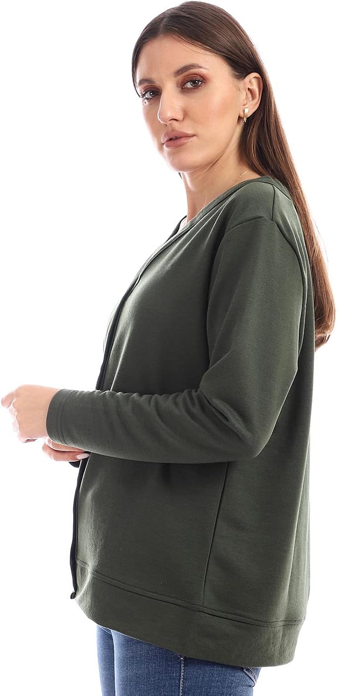 :JAMILA Long Sleeves Soft Cardigan With Buttons For Women,Easy to layer over tops or dresses.