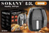 Sokany Oil Free Healthy Air Frying Pan with Digital Touch Screen - 8 Liter SK-8014-Damage Box and Have Scratches - Safqqa Egypt