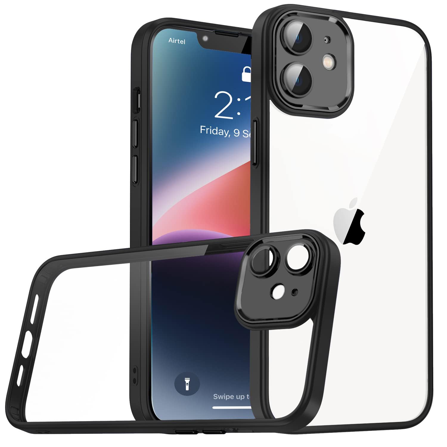 Dl3 Mobilak Compatible with iPhone 11 6.1-Inch Case, Military-Grade Shockproof Anti-Yellowing, Slim Protective Phone Case Full Bumper Cover With Camera Lens Protective - Black