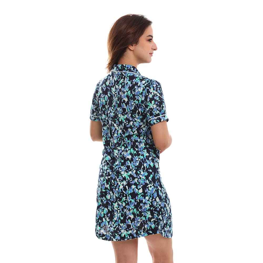 Elegant Womens Night shirt half sleeves Pajama Set - Safqqa Egypt