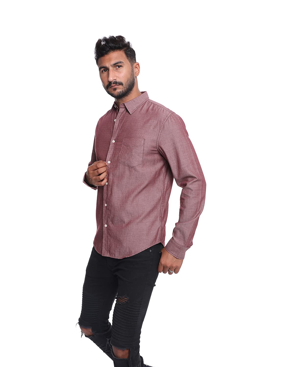 AEROPOSTALE Cotton Long Sleeves Slim-Fit Shirt for Men