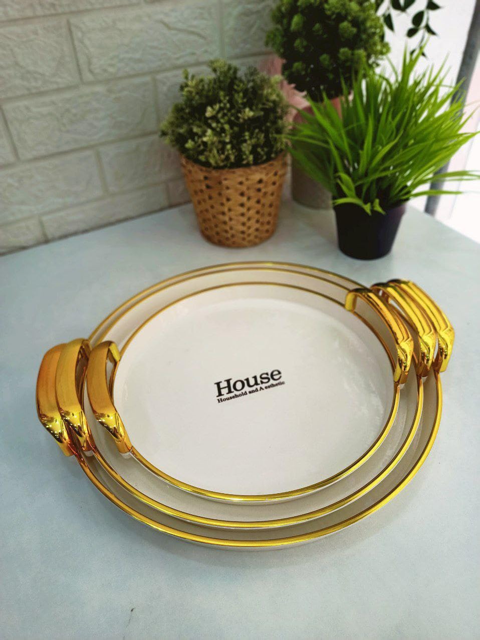 3-Piece Melamine Serving Tray Set – Durable & Stylish