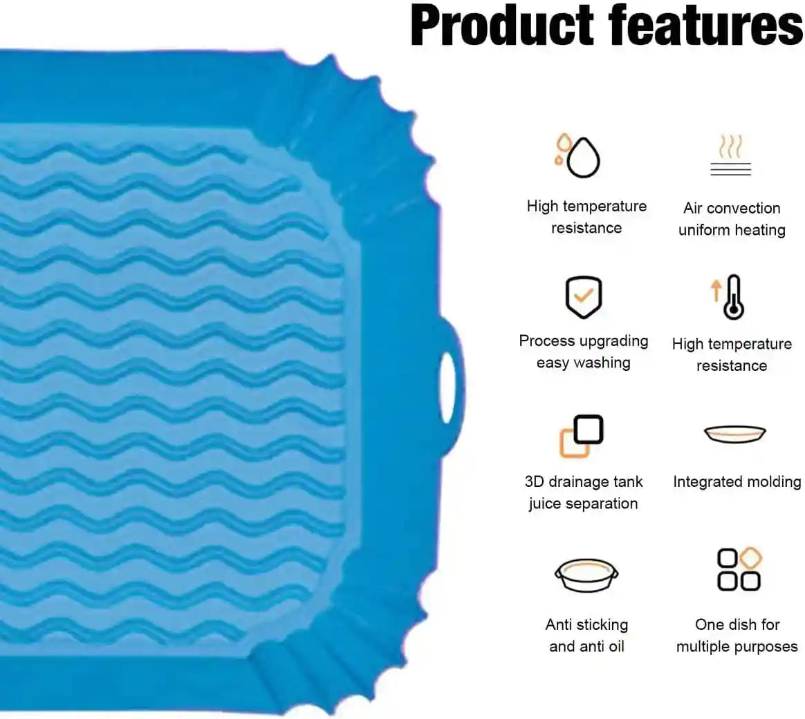 Silicone Air Fryer Liner – Reusable Non-Stick Liner, 22cm (1 Piece)