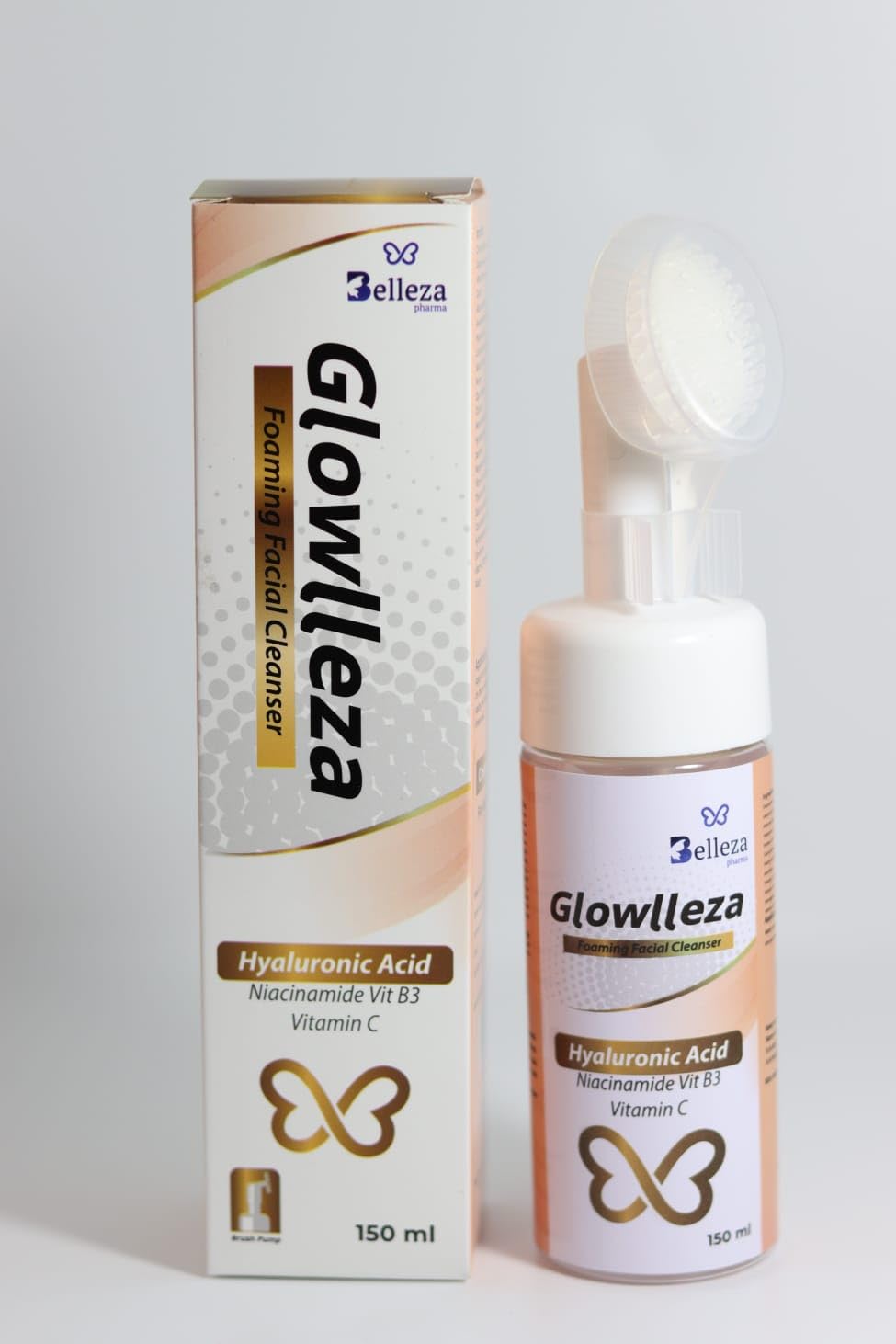 Foaming Facial Cleanser with Hyaluronic Acid, Niacinamide (B3), and Vitamin C – 150ml