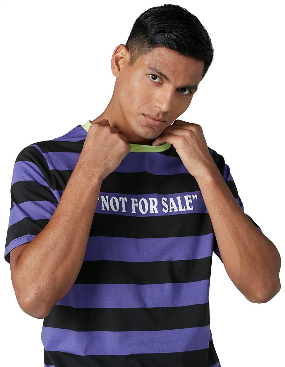 Splash Cotton Striped Regular-Fit T-shirt for Men