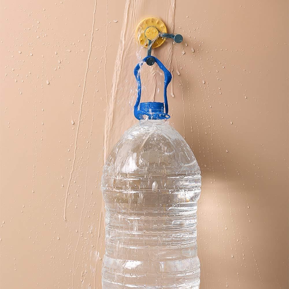 خطافات حائط لا تترك بقايا مع حامل للباب الخلفي - تصميم مستوحى من الساعة - مجموعة 4 قطع - خيارات ألوان متنوعة 7.3 × 5 سم 