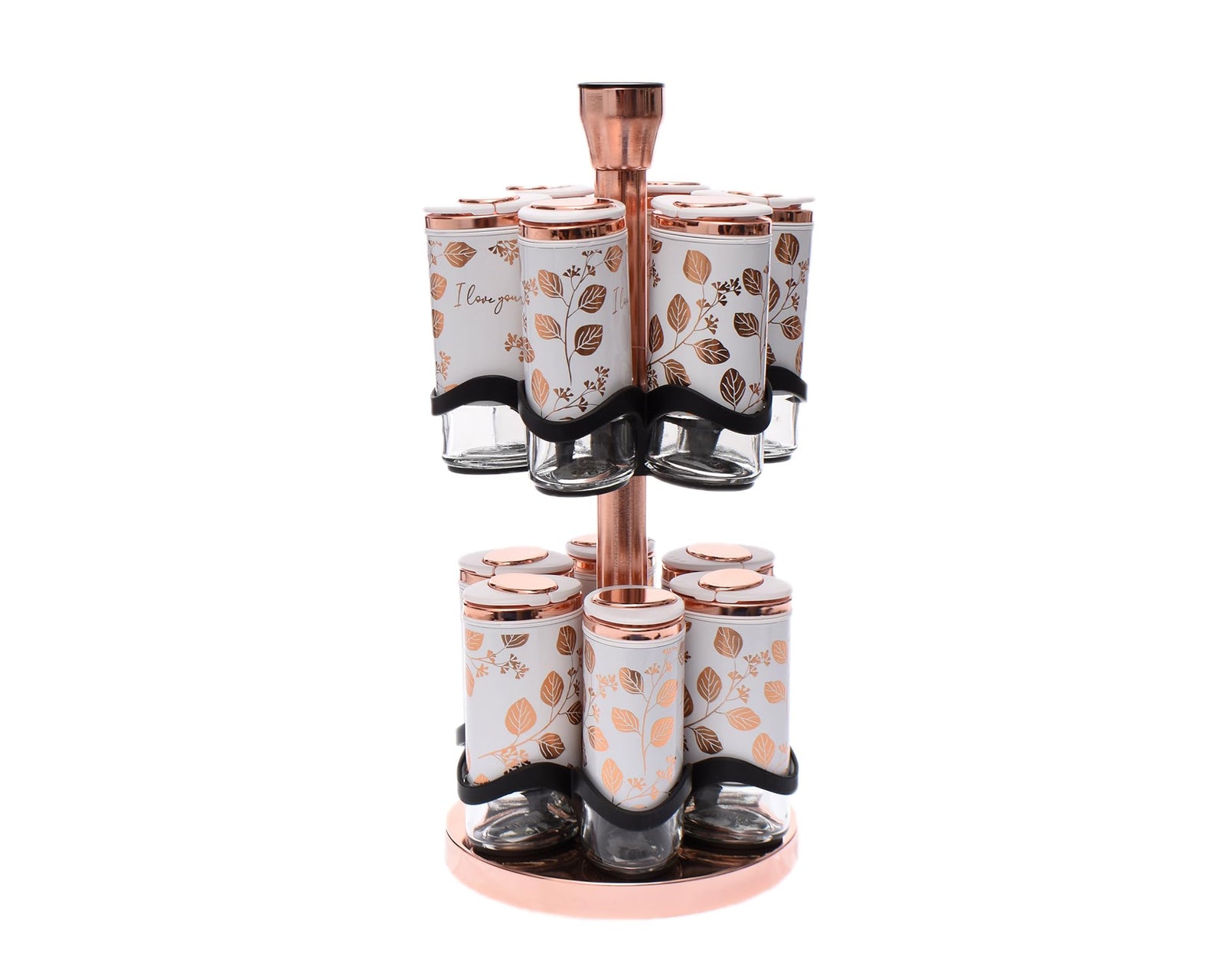 Oxford Oval Rotating Stainless Steel Spice Dispensers 13-Piece Set