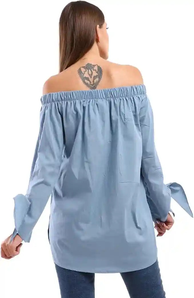 ESLA Long-Sleeved Plain Blouse - Safqqa Egypt