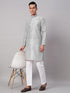 Styleville.in Men Cotton Textured Pajama Set Grey