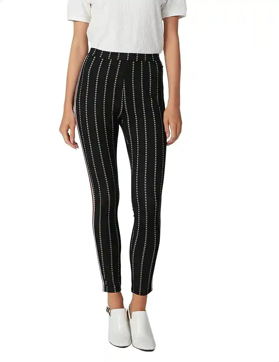 Splash Elastic Waist Contrast Side Stripe Slim-Fit Leggings for Women XS - Safqqa Egypt