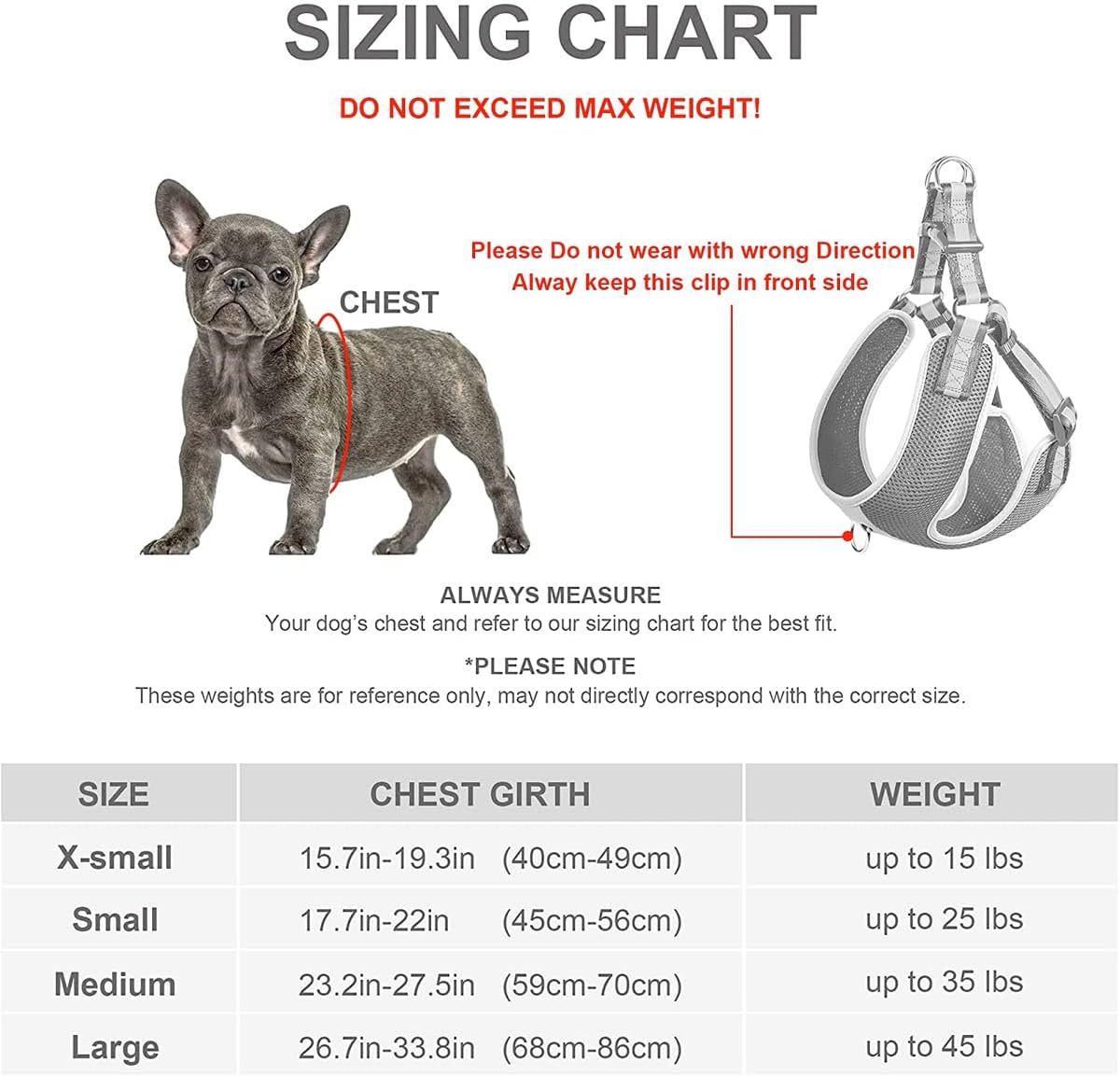 Fida Reflective TQ Adjustable Dog Harness Small
