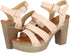 Club Aldo Women’s Leather Strappy Slingback Chunky-Heel Sandals