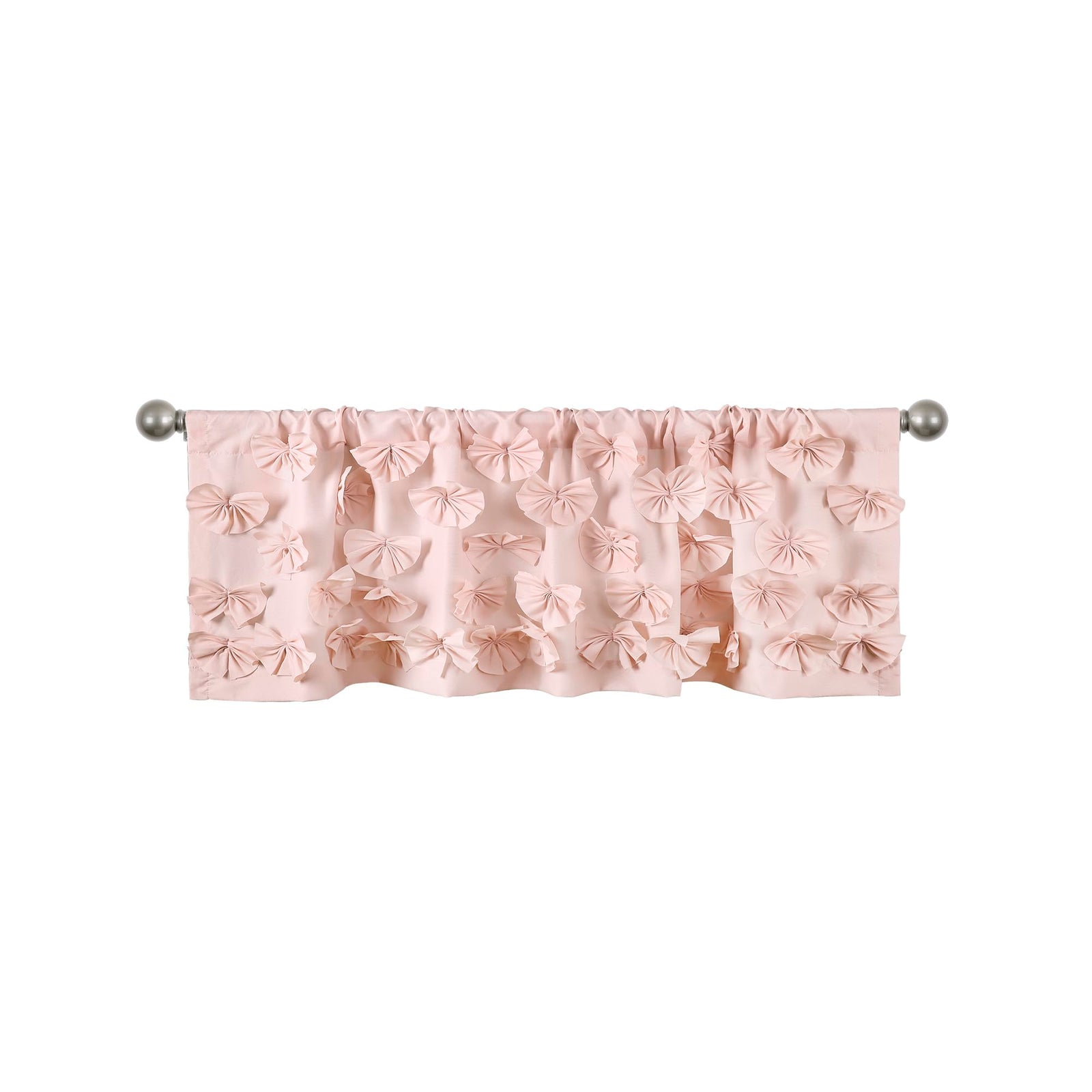 Elegant Sheer Window Curtain with Ruffled Design and Bow Accent