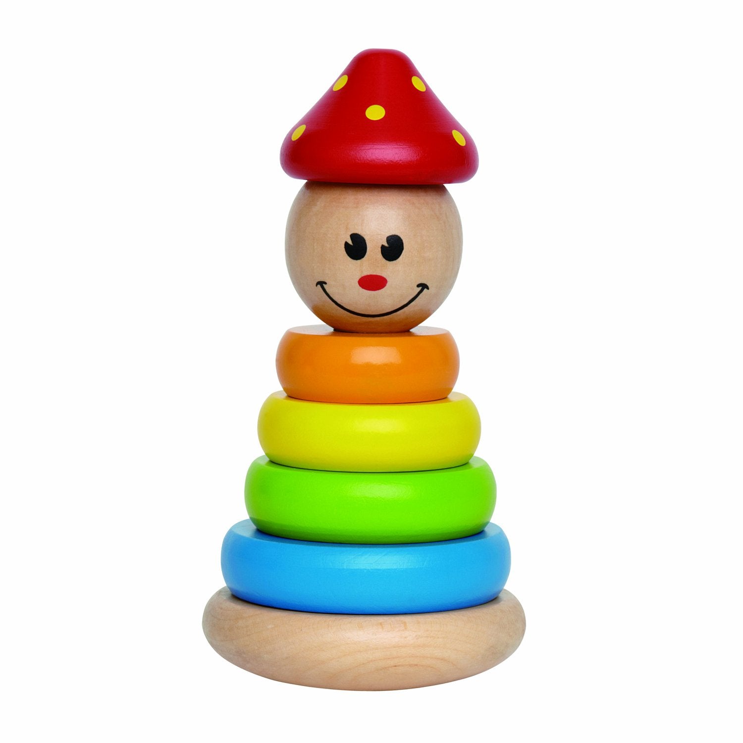 لعبة المهرج الخشبية من هابي هي لعبة تعليمية ممتعة مصممة خصيصاً للأطفال الصغار والرضع. مصنوعة من خشب عالي الجودة ومطلية بألوان آمنة وغير سامة لتمنح الطفل تجربة لعب آمنة وممتعة