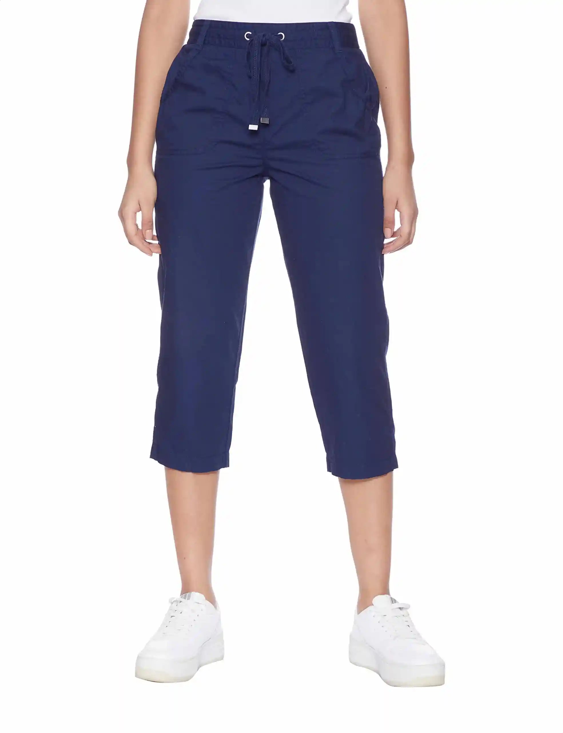 Matalan Plain Front Pocket Drawstring Cropped Pants for Women - Safqqa Egypt