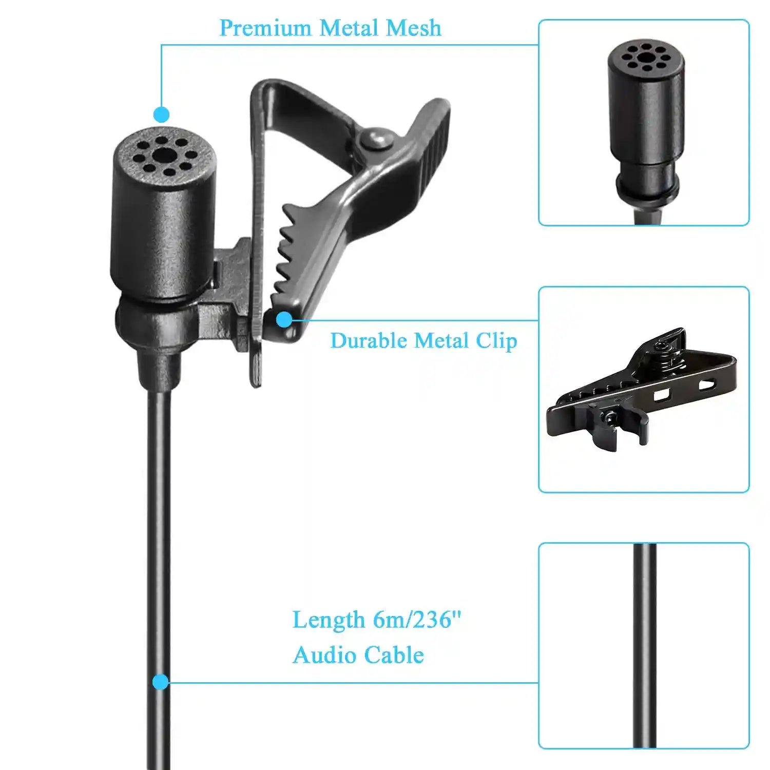 BOYA BY-M1 Lavalier Microphone – Universal Clip-On Mic for Smartphones, DSLR Cameras, Camcorders, Audio Recorders, and PCs - Safqqa Egypt