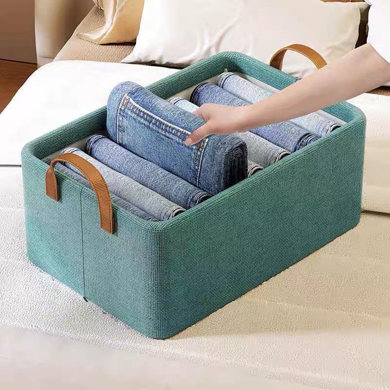 Clothes Storage Box, Positive Artifact Layer Basket, Divided Fabric, Foldable Large Capacity Storage Box - Safqqa Egypt