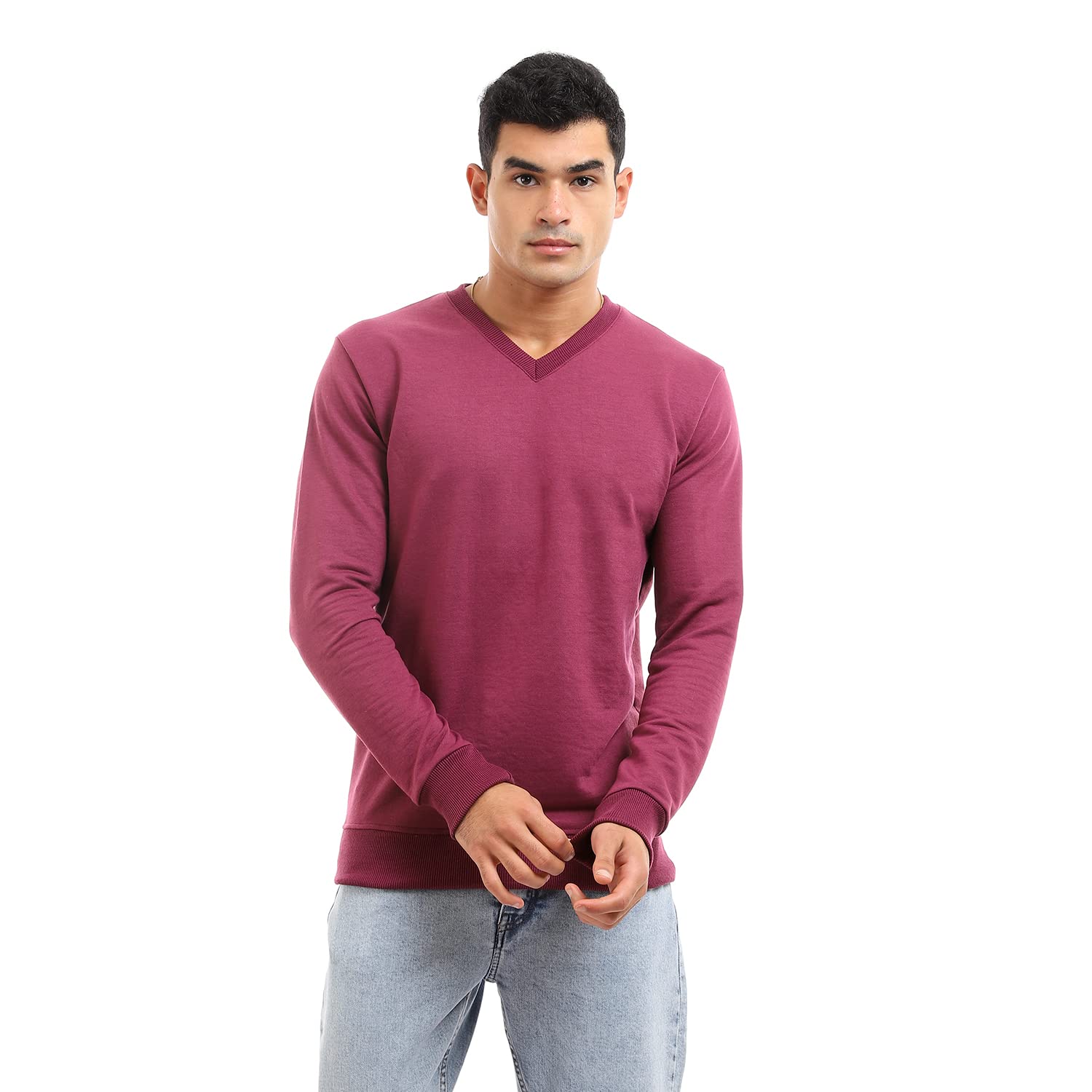 Off Cliff Basic V-Neck Long Sleeves SweatShirt For Men,Durable Off Cliff quality suitable for frequent wear.