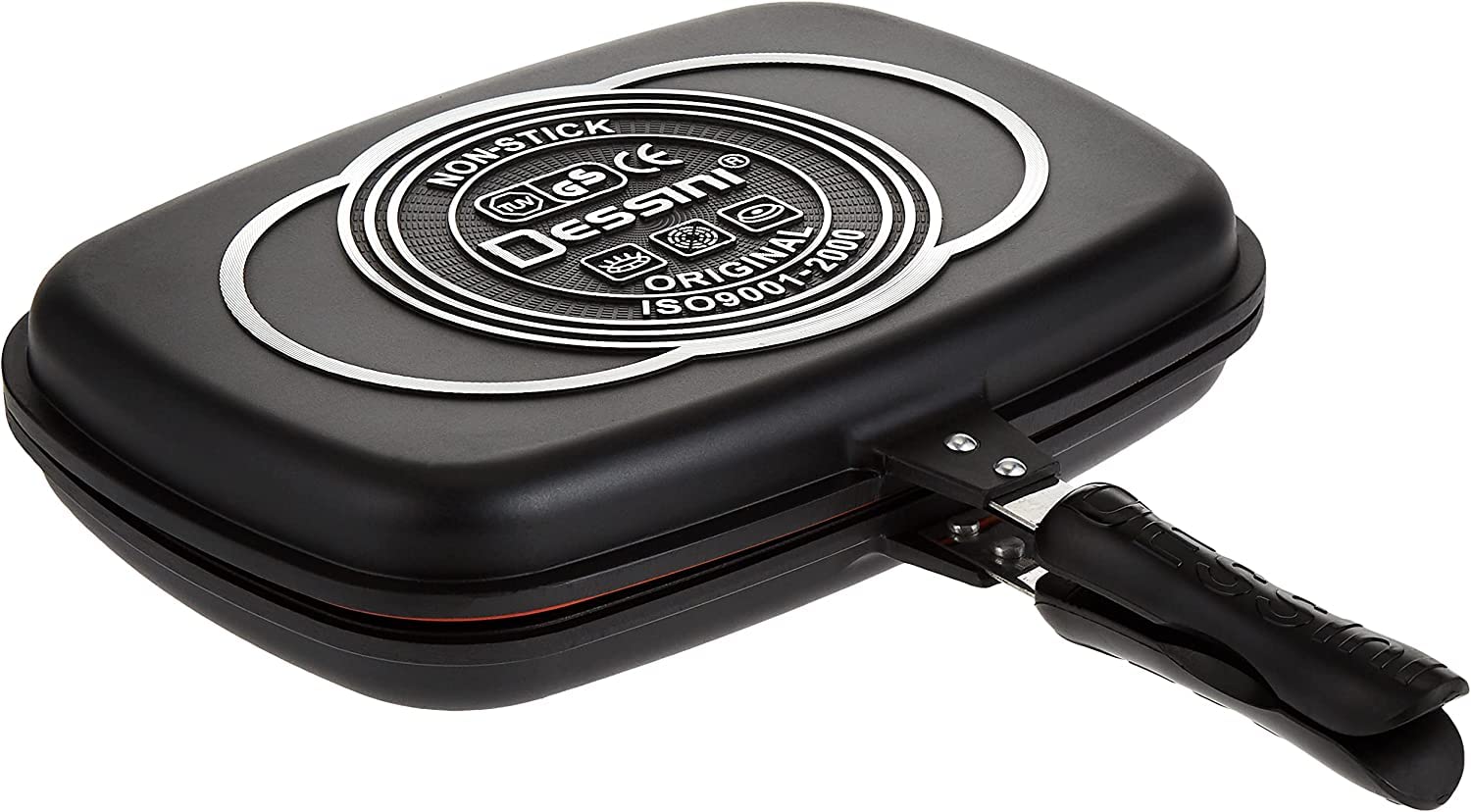 Dessini Non-Stick Double Sided Pressure Frying Pan Black/Silver 36centimeter- Damage Box