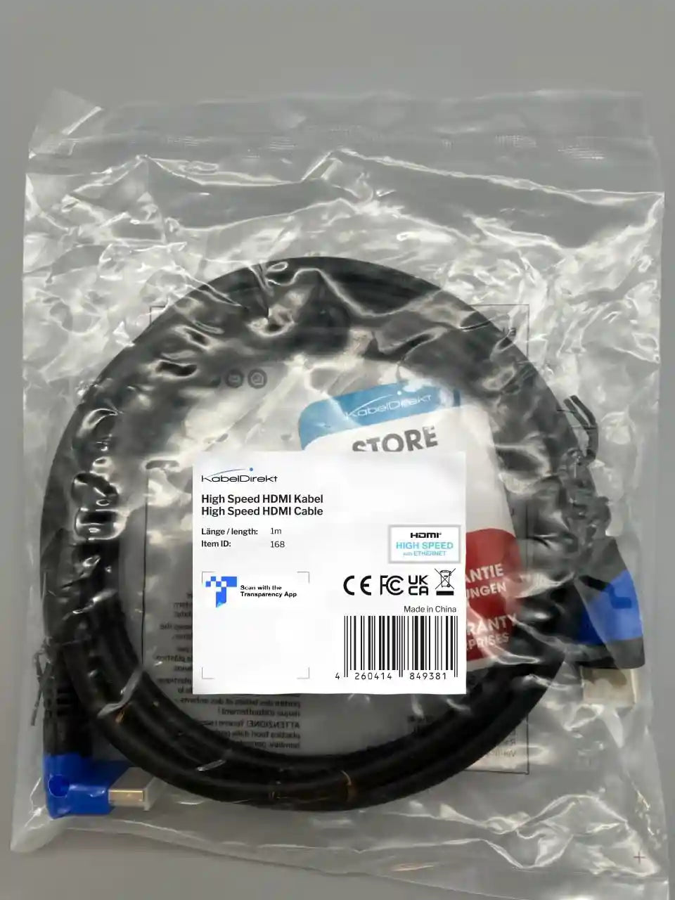 كابل HDMI من كابل دايركت بطول ١ متر وموصل زاوي ٢٧٠ درجة مصمم لنقل الفيديو والصوت بجودة عالية. متوافق مع HDMI 2.0a/b، 2.0، 1.4a، ويدعم دقة 4K عند ٦٠ هرتز