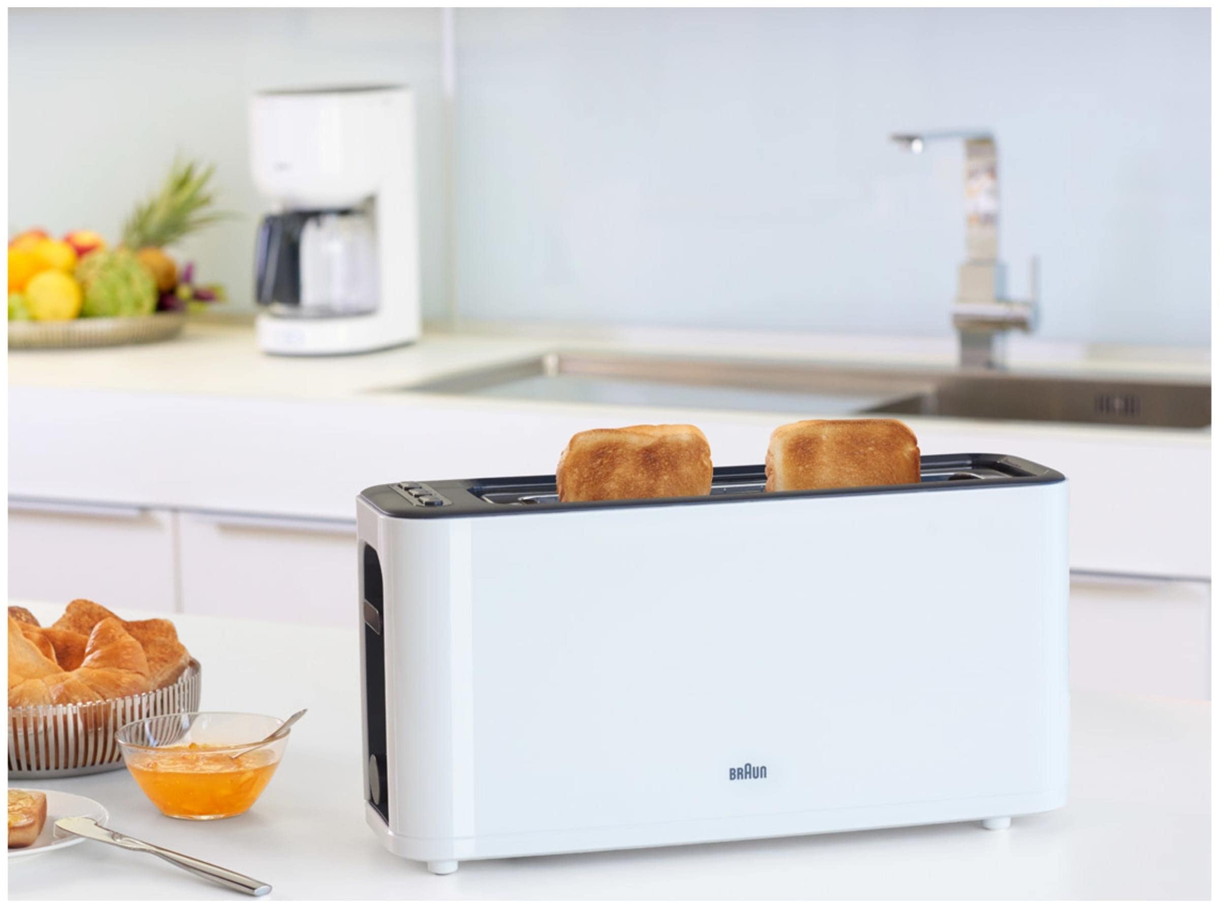 محمصة براون موديل (HT3100WH) بفتحة واحدة - 7 مستويات تحمير 