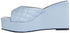 Pixi Women's Faux Leather Square-Toe Basket-Weave Wedge Sandals