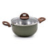 Celar Aluminium Pot with Bakelite Soft Touch Fitting Wooden Handle, 26 cm Diameter, Green, Non-stick, Made In Portugal - Safqqa