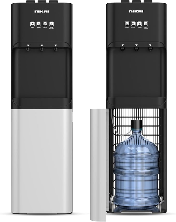 موزع مياه من ماركة نيكاي  يُعبأ من الأسفل 3 صنابير ماء ساخن وبارد وعادي موديل NWD4000BS