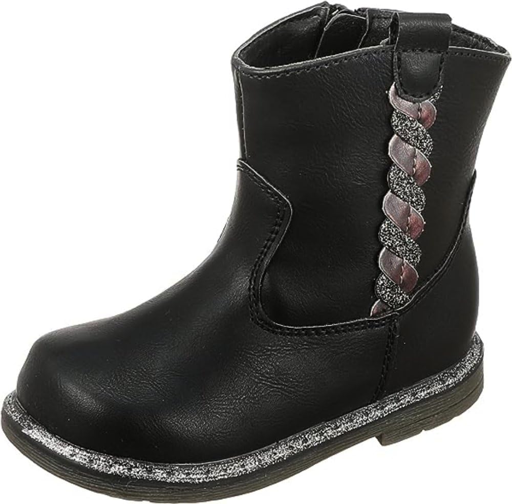 Sprox half boot polyster for girls- Black