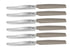 Pedrini Kitchen Knives Set – 6 Pieces with Dove Grey Handle