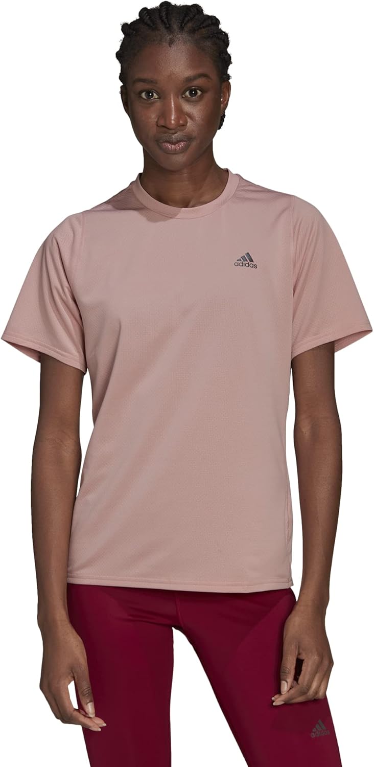 تي شيرت RI 3B للنساء من Adidas HB9356 Running Wonder Mauve (كم قصير)