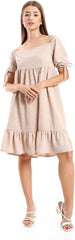 JAMILA Women's Self-Stitched Square Collar Tiered Tunic - Safqqa Egypt