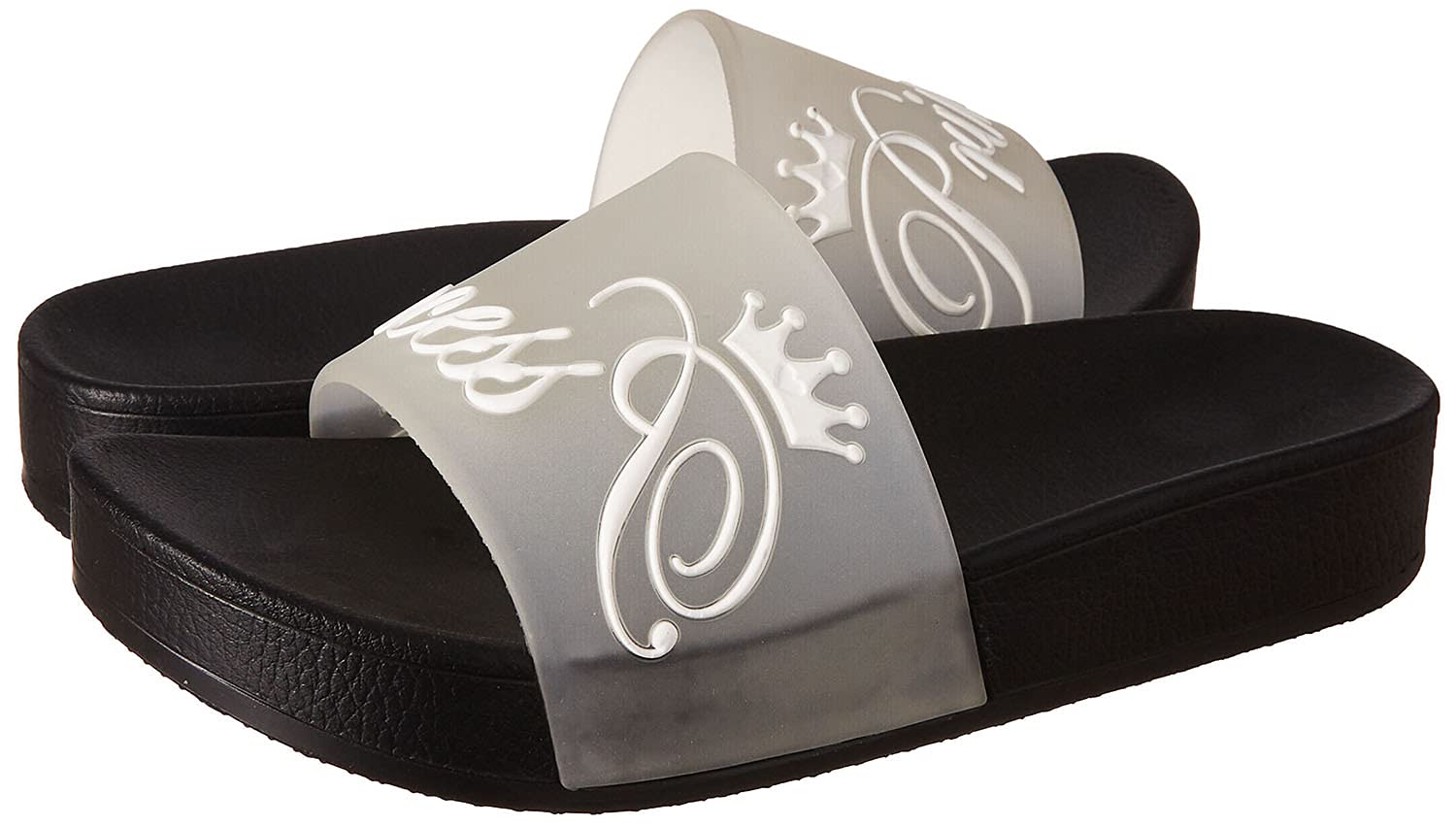 Club Aldo Embossed Princess Letter Print Contrast Sole Slides for Women