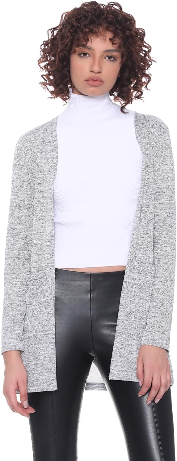 Jamila Side Pockets Long Sleeves Open Cardigan For Women,Long sleeves for added warmth and style.