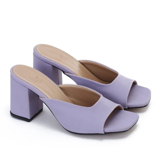 womens Square Cut High Heel Mule Heeled Sandal