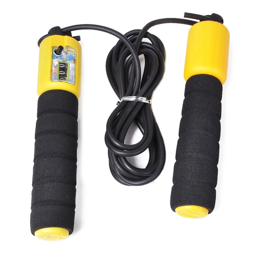 bilAnca Adjustable Jump Skipping Rope with Counter and Foam Handle (1 Pc Random Color)