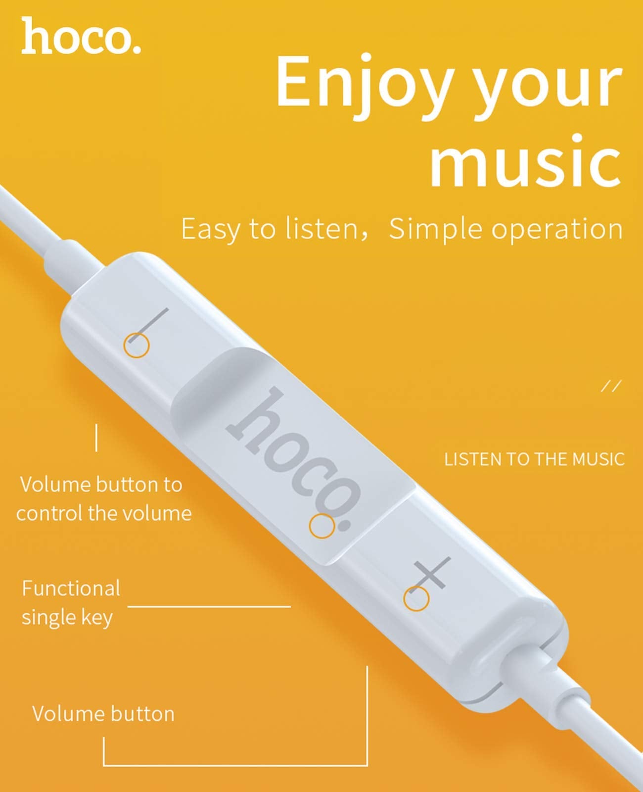 سماعة هوكو M64 – ميلوديوس بسلك وتحكم وميكروفون ميكروفون مدمج لإجراء المكالمات بدون استخدام اليدين