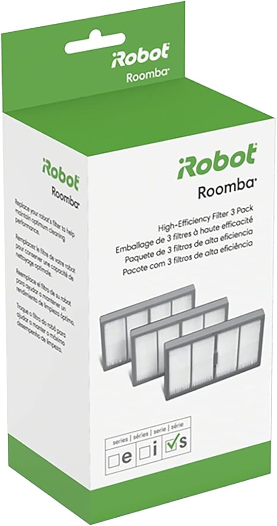 قطع غيار أصلية iRobot – فلتر عالي الكفاءة Roomba سلسلة S (3 قطع)