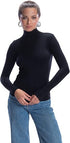 CARINA Women's Long Sleeve Microfiber High Neck Top